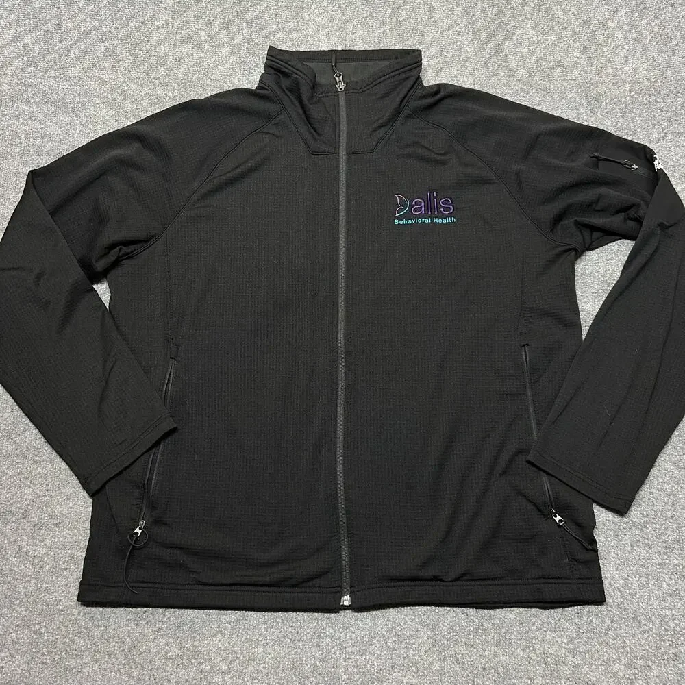 The North Face Jacket Mens 2XL Black Softshell Full Zip Microgrid